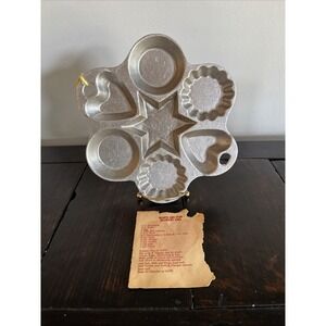 Vintage Pewter Holiday Tart Pan Heart‎ And Star